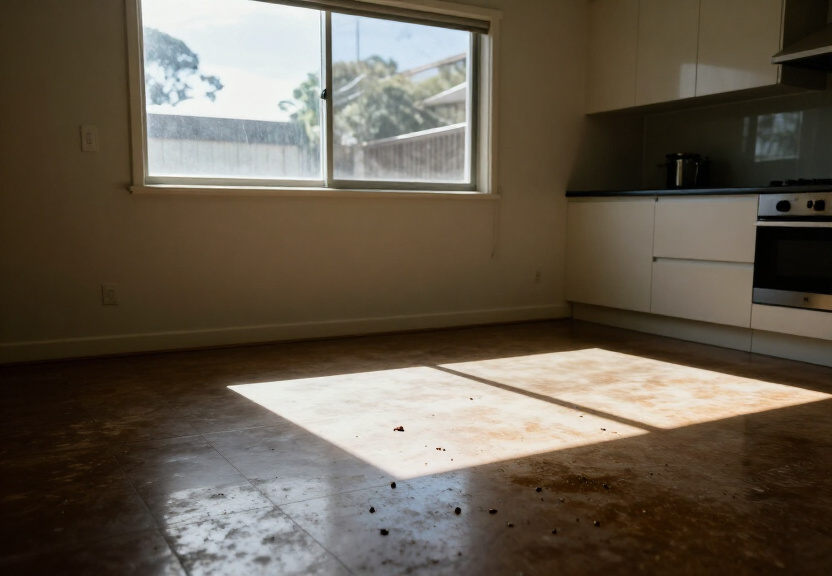 Rodent infestation in a Glendenning garage before treatment